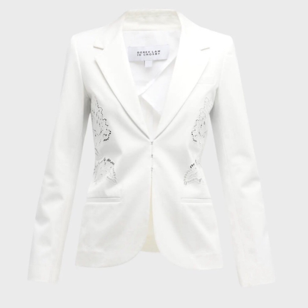 Derek Lam 10 Crosby Winter White Embroidered Blazer - Picture 2 of 7